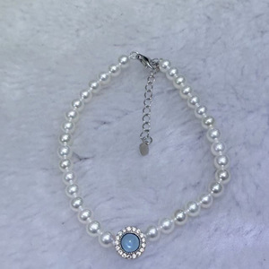 Auténtica Pulsera de Perlas de Agua Dulce de 4-5 mm, Nueva 2025, Plata Pura, Azul Marino, Blanco Tesoro, Casi Impecable, Collares en Capas de Moda - Product Image 4