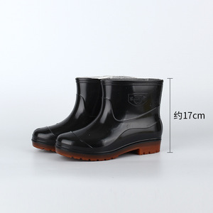 Bottes de pluie en caoutchouc pour hommes, antidérapantes, résistantes à l'huile, bottes de travail à talon bas, épaisseur standard, tige en plastique, Linyi Shandong - Product Image 3