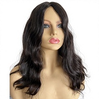 Perruque casher haut de gamme à base de soie injectée avec mèches racines, Sheitel ondulé en cheveux européens pour mariage