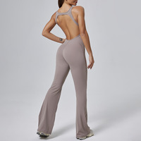 Ensemble de yoga sans couture avec bretelles spaghetti, taille haute, contrôle du ventre, leggings de sport effet peau de pêche, sensation seconde peau