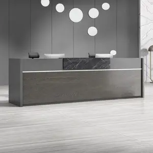 Qipai Brand New Modern Design Office Counter Table Front Desk Recepção Comercial para Móveis Salão de Beleza Atacado OEM