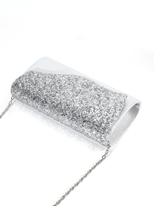 Bolso de Noche Elegante y Brillante con Forma de Sobre Cuadrado de Lujo, Bolso de Mano con Cadena para Mujer, para Fiestas, Bodas, de Alta Gama - Product Image 4