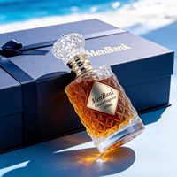 Flacon de parfum de luxe 100 ml en verre taillé style parisien, flacon vide vintage pour parfum avec bouchon couronne royale pour cosmétiques