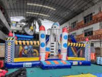 Nouveau Design fusée parcours d'obstacles gonflable espace aérien terrain de jeux extérieur populaire château sautant simple gonflable