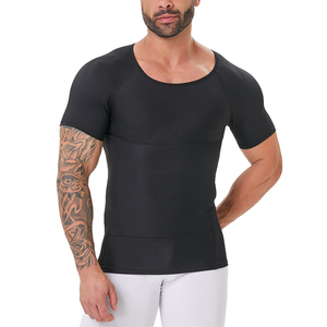 Chemises de compression respirantes en tricot pour hommes, OEM/ODM, pour gynécomastie, manches courtes, body shaper - Product Image 4