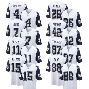 Jersey Dallas Putih 2026 Kustom, Kaos Sepak Bola Amerika Jahitan Bordir, Seragam Pemuda, Pakaian Olahraga dengan Logo - Product Image 1
