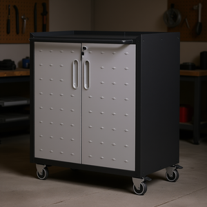 Armoire de rangement pour outils en métal robuste avec système de verrouillage sur roulettes, organisateur pour garage industriel, bureau, maison - Product Image 2