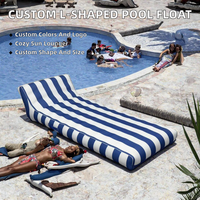 Chaise longue gonflable en forme de L pour adultes - Chaise flottante de plage et de piscine en tissu Oxford 600D PVC