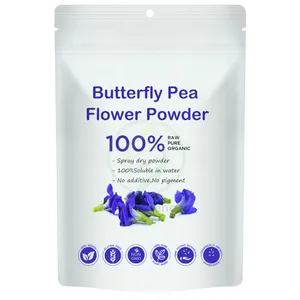 Venta al por mayor de polvo de guisante de mariposa orgánico soluble en agua Suministro de polvo de flor de guisante de mariposa natural