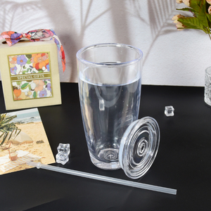 Vaso de Plástico de Doble Pared de 24 oz, Libre de BPA, Transparente, Tipo Globo de Nieve, con Orificio Preperforado, Tapa con Pajita de Plástico y Tapón para Manualidades - Product Image 6