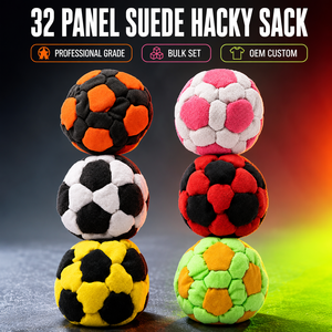 Hacky Sack Professionale in Suede a 32 Pannelli, Set Palla da Calcio Sintetica per Giocoleria e Calcio, per Bambini e Adulti, Sport all'Aperto, Confezione Multipla - Product Image 1