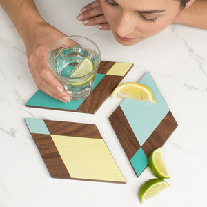 Handcrafted Resin Wooden Modern Luxury Coasters Unique Epoxy Art Eco-Friendly Reusable Food Grade Drink Protection Table - Product Image 1