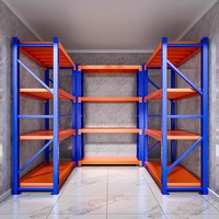 Colonne fendue noire et jaune en un seul emballage. Étagère en acier à 4 niveaux, présentoir industriel pour supermarché, pour entrepôt