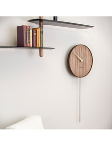 Reloj de Pared de Madera de Nogal Negro, Moderno, Creativo, Estilo Nórdico Español, Relojes de Pared con Péndulo, Silencioso, Decoración para Sala de Estar, Regalo para el Hogar - Product Image 2