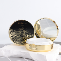 Boîte de maquillage ronde en plastique avec logo personnalisé emballage de fond de teint coussin de crèmes en Bb Cc coussin d'air conteneur vide avec miroir
