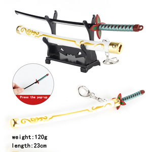 Aleación de zinc espada Metal llavero Anime espada llavero <span class=keywords><strong>mini</strong></span> katana para Demon Slayer Kochou <span class=keywords><strong>Shinobu</strong></span> - Product Image 1