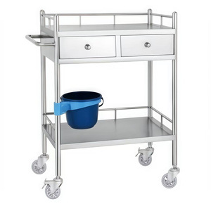 Chariot d'hôpital en acier inoxydable Tianlu avec tiroirs et seau pour usage en clinique dentaire - Product Image 1