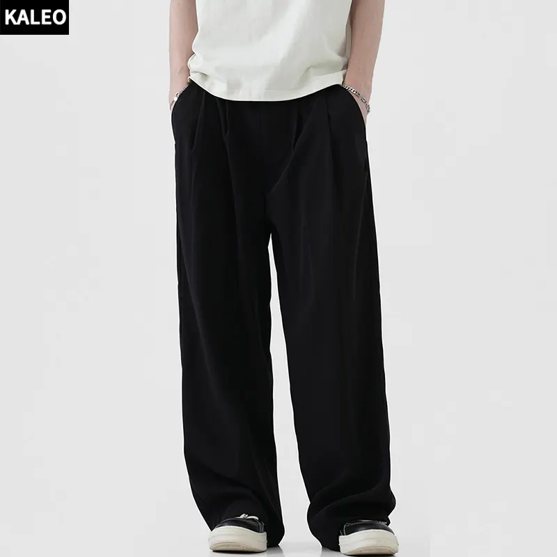 Nuevo diseño Heavyweight Leisure Fashion Brand New Drape Blank Suit Pants Pantalones de pierna recta para hombres
