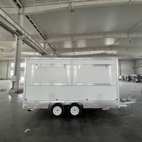 Camion de restauration multifonctionnel en acier inoxydable entièrement équipé, chariot mobile pour la vente au détail