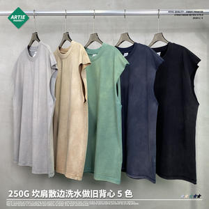 ARTIE Men's Wear ④ 2025 Nueva llegada 250g Chaleco lavado y desgastado para hombres Marca de moda europea y americana Sleevele - Product Image 1