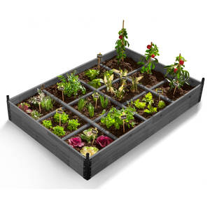 Lit de jardin surélevé en <span class=keywords><strong>bois</strong></span> facile à assembler pour l'extérieur Boîte à fleurs pour légumes Lit de fleurs avec couvercle de serre - Product Image 2