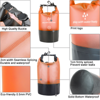 Sac sec imperméable ultraléger 2L Transparent Roll Top plage sac flottant océan Pack Kayak Camping plongée natation sac à dos