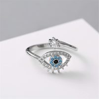 Bijoux fantaisie, argent sterling 925, zircon 3A, bague ouverte œil du diable pour femmes