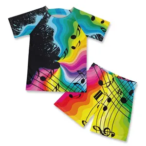 Diseño interesante Fondo colorido Personajes de música Trajes de fútbol para niños Camisetas de fútbol de entrenamiento personalizadas para niños