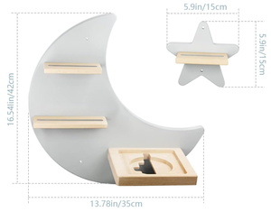 Tonies Starter Figures Moon 3 Stars Design Boîte à musique compatible magnétique Chambre de bébé pour enfants Étagère <span class=keywords><strong>Toniebox</strong></span> en bois - Product Image 4