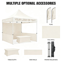 Tente publicitaire robuste avec parois latérales, logo personnalisé, structure en aluminium, gazebo pliable pour stand de salon professionnel