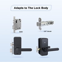 Serrure de porte en bois en alliage d'aluminium avec RFID, carte mémoire, carte intelligente, clavier, clé mécanique, accès cloud, contrôle d'accès pour maison et hôtel, serrure numérique