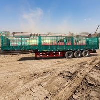 JINFENG Nouvelle semi-remorque à double plateau en acier de 60 tonnes, 3 essieux, 15 m, à ridelles hautes automatiques pour bétail, pneus 12R22.5, usage intensif