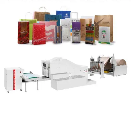 Профессиональная машина для изготовления бумажных пакетов, машина для изготовления плоских мешков из крафт-бумаги с ручкой