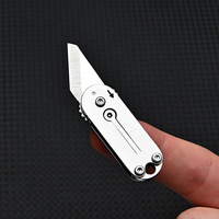 Mignon acier inoxydable Mini couteau à lame pliante Portable poche porte-clés accessoire pour bricolage Grade boîte Cutter pour l'ouverture des paquets