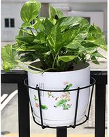 Semitree — rabotteuse murale pour pots de fleurs, supports de plantes en fer, clôture métallique, panier de balcon rond, 4 pièces