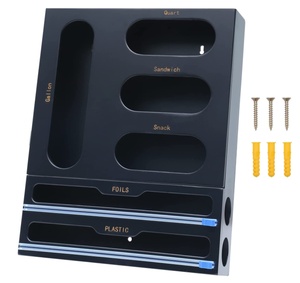 Black kitchen self sealing bag Food storage organizer Holder drawer Container bag Storage kitchen drawer