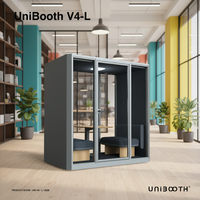 UNIBOOTH Cabina Acústica Resistente de Aluminio con Aislamiento de Sonido de 30dB, ISO 23351, Ignífuga, de Montaje Rápido, para Espacios de Trabajo Compartidos y Estudios, OEM ODM