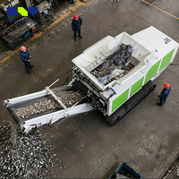 Broyeur de bois portable à double arbre, machine de broyage mobile pour le traitement des déchets de palettes et de bois, chantier de construction