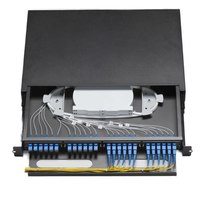 Panel Patch Fiber Optik ODF 19 inci 1U Tipe Rak dengan Rel Geser ODF 24 Port SC FDB Box