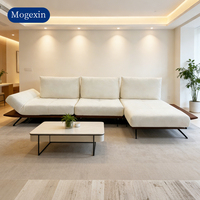 Ensemble de canapé d'angle en forme de L moderne blanc pour salon et atelier, design confortable et de détente