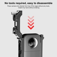 PULUZ Cage de protection en alliage d'aluminium pour Insta360 X3 avec griffe porte-accessoire, accès complet aux boutons et base magnétique à dégagement rapide