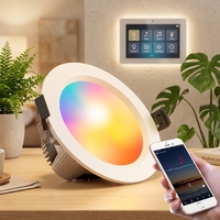 Plafonnier intelligent moderne RGBCW 2000LM Tuya Wifi pour Alexa Google, contrôle par application, plafonnier LED à intensité variable pour la maison