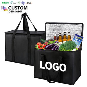 Sac isotherme écologique et réutilisable à fermeture éclair Sac fourre-tout non tissé pliable à isolation thermique pour l'épicerie déjeuner garder au froid nourriture pique-nique - Product Image 1