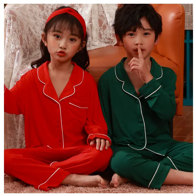 Pijama 2024 sevimli bambu yüksek kalite moda çocuk pijamaları kız erkek bebek pijama giysileri