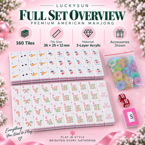 Tuiles de Mahjong en Acrylique de Luxe Élégantes, Durables, avec Gravures Bonhomme de Neige et Renne, 160 Pièces pour Divertissement de Fête de Noël - Product Image 2