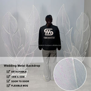 Suave nueva llegada 2M algas hilo de Metal telón de fondo hilo de plata con fondo de Metal para decoración de boda - Product Image 5