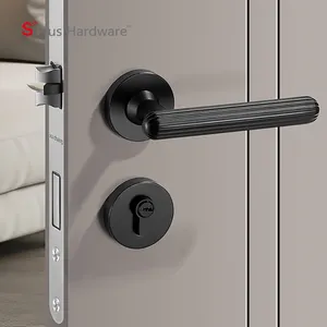 ล็อคประตูแบบก้านโยกสำหรับห้องนอนทำจากสังกะสีอัลลอยสีทอง