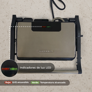 GRL-MARBLE Mini Griglia Elettrica 1000W in Acciaio Inossidabile con Piastre Antiaderenti per Cucina Interna - Product Image 3