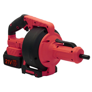 21V Red High Power Drain Cleaner With Battery And Charger For Home Pipe Clog Removal - Product Image 4