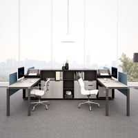 Table de centre d'appels convertible en bois, design moderne, prix usine, pour 4, 6, 8 ou 10 personnes, poste de travail en cubicle de bureau